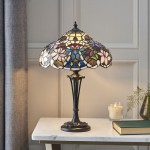Sullivan - Tiffany Glass & Dark Bronze Small Table Lamp Sullivan - Tiffany Glass & Dark Bronze Small Table Lamp