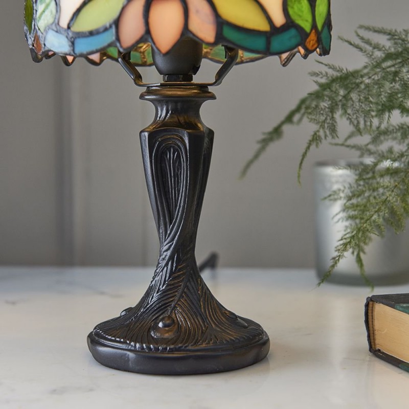 Interiors1900-64246 - Sylvette - Tiffany Glass & Dark Bronze Mini Table Lamp
