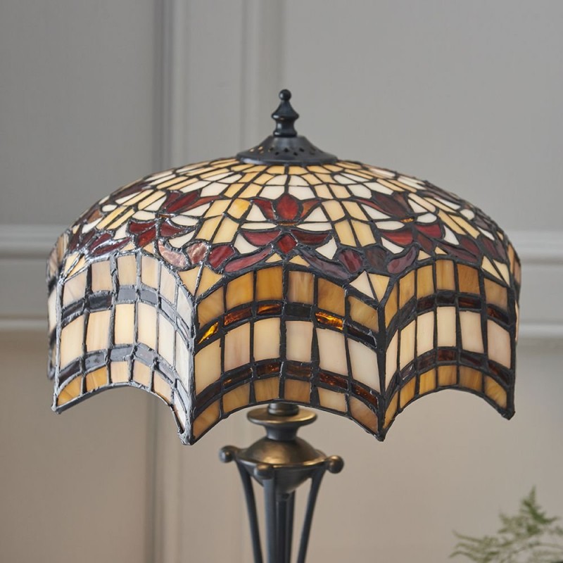 Interiors1900-64376 - Vesta - Tiffany Glass & Dark Bronze Table Lamp