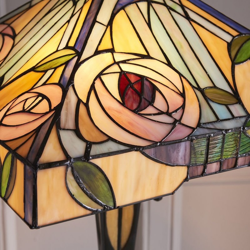 Interiors1900-64383 - Willow - Tiffany Glass & Dark Bronze Floor Lamp