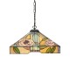 Interiors1900-64384 - Willow - Satin Black 3 Light Pendant with Tiffany Glass