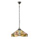 Interiors1900-64384 - Willow - Satin Black 3 Light Pendant with Tiffany Glass