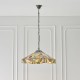 Interiors1900-64384 - Willow - Satin Black 3 Light Pendant with Tiffany Glass