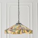 Interiors1900-64384 - Willow - Satin Black 3 Light Pendant with Tiffany Glass