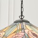 Interiors1900-64384 - Willow - Satin Black 3 Light Pendant with Tiffany Glass