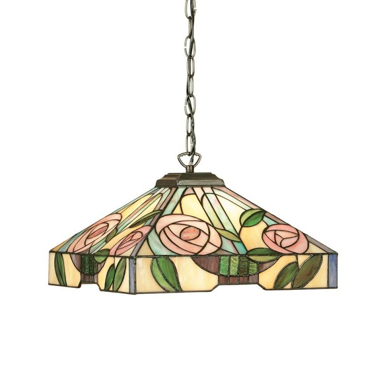Ceiling Lights - Willow - Tiffany Glass & Dark Bronze Medium Pendant Interiors1900-64385 - Willow - Tiffany Glass & Dark Bronze Medium Pendant