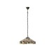 Interiors1900-64385 - Willow - Satin Black Pendant with Tiffany Glass