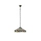 Interiors1900-64385 - Willow - Satin Black Pendant with Tiffany Glass