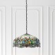 Interiors1900-66148 - Dragonfly - Satin Black 3 Light Pendant with Tiffany Glass