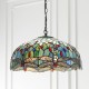 Interiors1900-66148 - Dragonfly - Satin Black 3 Light Pendant with Tiffany Glass