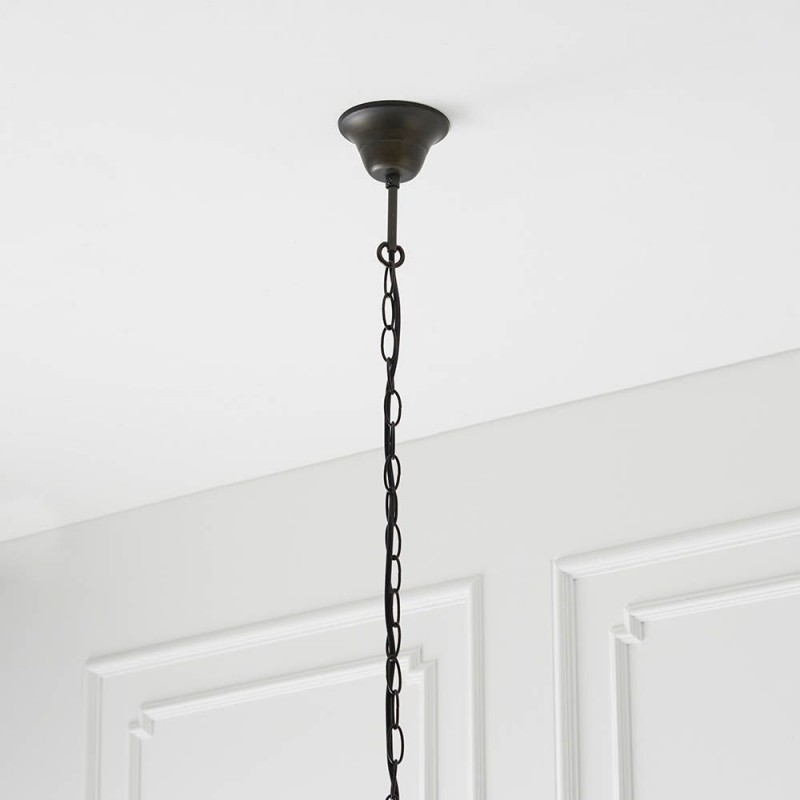 Interiors1900-66148 - Dragonfly - Satin Black 3 Light Pendant with Tiffany Glass