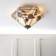Ceiling Lights - Damselfly - Tiffany Glass & Dark Bronze Medium Flush Interiors1900-70237 - Damselfly - Tiffany Glass & Dark Bronze Medium Flush
