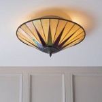 Dark Star - Tiffany Glass & Dark Bronze Flush Dark Star - Tiffany Glass & Dark Bronze Flush