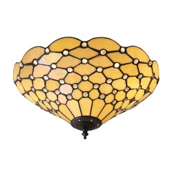 Pearl - Tiffany Glass & Dark Bronze Flush Pearl - Tiffany Glass & Dark Bronze Flush