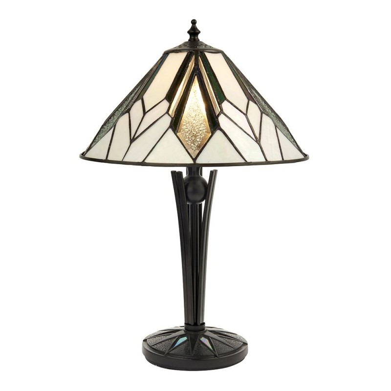Interiors1900-70365 - Astoria - Tiffany Glass & Black Small Table Lamp