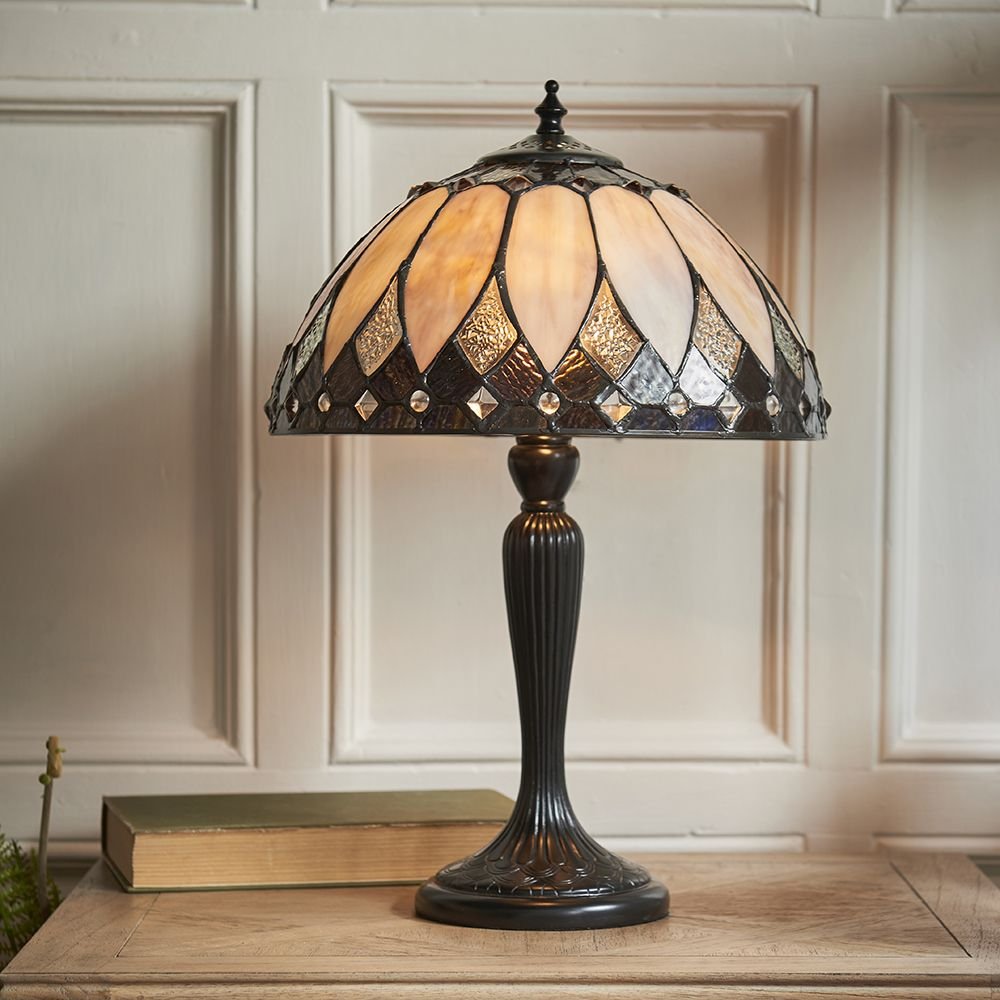 Interiors1900 Brooklyn 70366 - Tiffany Glass & Bronze Table Lamp