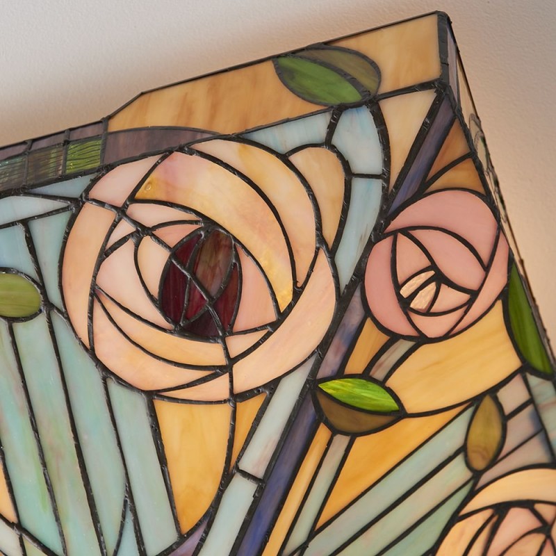 Ceiling Lights - Willow - Tiffany Glass & Dark Bronze Large Flush Interiors1900-70698 - Willow - Tiffany Glass & Dark Bronze Large Flush