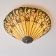 Ceiling Lights - Jamelia - Tiffany Glass & Dark Bronze Large Flush Interiors1900-70706 - Jamelia - Tiffany Glass & Dark Bronze Large Flush