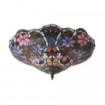 Sullivan - Satin Black 2 Light Flush with Tiffany Glass