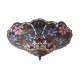 Interiors1900-70709 - Sullivan - Satin Black 2 Light Flush with Tiffany Glass