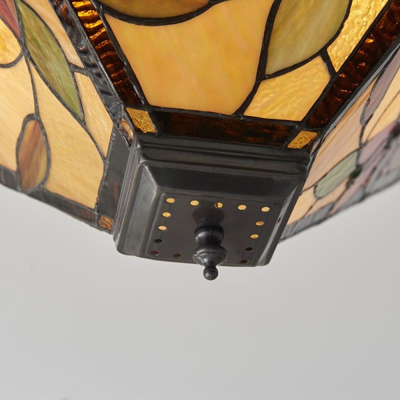 Interiors1900-70718 - Lelani - Tiffany Glass & Dark Bronze 2 Light Flush