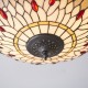 Ceiling Lights - Dragonfly Beige - Tiffany Glass & Dark Bronze Flush Interiors1900-70723 - Dragonfly Beige - Tiffany Glass & Dark Bronze Flush