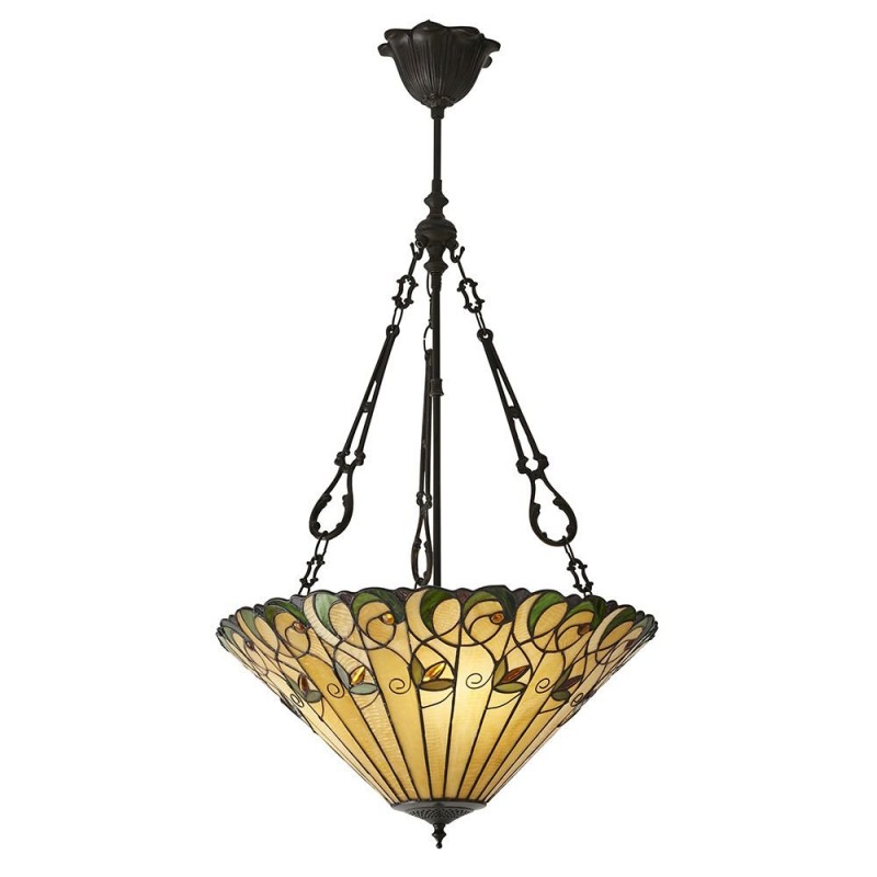 Ceiling Lights - Jamelia - Tiffany Glass & Dark Bronze Large Pendant Interiors1900-70742 - Jamelia - Tiffany Glass & Dark Bronze Large Pendant