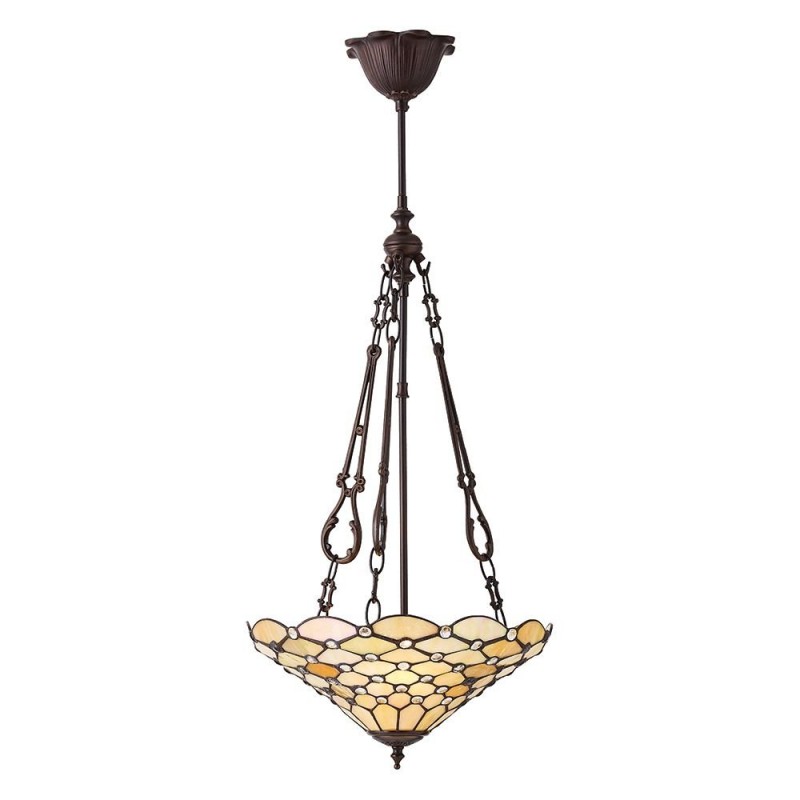 Ceiling Lights - Pearl - Tiffany Glass & Dark Bronze 3 Light Pendant Interiors1900-70743 - Pearl - Tiffany Glass & Dark Bronze 3 Light Pendant