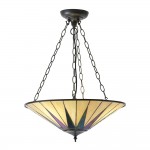 Dark Star - Tiffany Glass & Dark Bronze 3 Light Pendant Dark Star - Tiffany Glass & Dark Bronze 3 Light Pendant