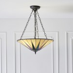 Dark Star - Tiffany Glass & Dark Bronze 3 Light Pendant Dark Star - Tiffany Glass & Dark Bronze 3 Light Pendant