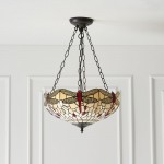 Dragonfly Beige - Tiffany Glass & Dark Bronze Pendant Dragonfly Beige - Tiffany Glass & Dark Bronze Pendant
