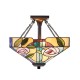 Ceiling Lights - Willow - Tiffany Glass & Dark Bronze Medium Flush Interiors1900-70766 - Willow - Tiffany Glass & Dark Bronze Medium Flush