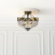 Ceiling Lights - Willow - Tiffany Glass & Dark Bronze Medium Flush Interiors1900-70766 - Willow - Tiffany Glass & Dark Bronze Medium Flush