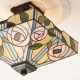 Ceiling Lights - Willow - Tiffany Glass & Dark Bronze Medium Flush Interiors1900-70766 - Willow - Tiffany Glass & Dark Bronze Medium Flush