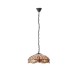 Interiors1900-70824 - Dragonfly Beige - Satin Black 3 Light Pendant with Tiffany Glass
