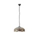 Interiors1900-70824 - Dragonfly Beige - Satin Black 3 Light Pendant with Tiffany Glass