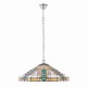 Ceiling Lights - Lloyd - Tiffany Glass & Chrome 3 Light Pendant Interiors1900-70903 - Lloyd - Tiffany Glass & Chrome 3 Light Pendant