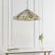 Ceiling Lights - Lloyd - Tiffany Glass & Chrome 3 Light Pendant Interiors1900-70903 - Lloyd - Tiffany Glass & Chrome 3 Light Pendant