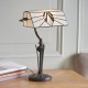 Table & Floor Lamp - Astoria - Tiffany Glass & Black Bankers Table Lamp Interiors1900-70909 - Astoria - Tiffany Glass & Black Bankers Table Lamp