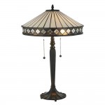 Fargo - Tiffany Glass & Dark Bronze 2 Light Table Lamp Fargo - Tiffany Glass & Dark Bronze 2 Light Table Lamp