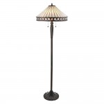Fargo - Tiffany Glass & Dark Bronze 2 Light Floor Lamp Fargo - Tiffany Glass & Dark Bronze 2 Light Floor Lamp