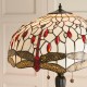 Interiors1900-70940 - Dragonfly Beige - Satin Black 2 Light Floor Lamp with Tiffany Glass