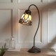 Interiors1900-74349 - Brooklyn - Tiffany Glass & Bronze Swan Neck Table Lamp