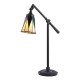 Table & Floor Lamp - Dark Star - Tiffany Glass & Black Desk Lamp Interiors1900-74354 - Dark Star - Tiffany Glass & Black Desk Lamp