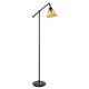 Interiors1900-74355 - Dark Star - Satin Black Floor Lamp with Tiffany Glass