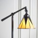 Interiors1900-74355 - Dark Star - Satin Black Floor Lamp with Tiffany Glass