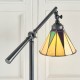 Interiors1900-74355 - Dark Star - Satin Black Floor Lamp with Tiffany Glass