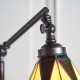 Interiors1900-74355 - Dark Star - Satin Black Floor Lamp with Tiffany Glass
