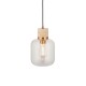 - Travi - Natural Travertine Stone Pendant with Clear Glass Endon-120658 - Travi - Natural Travertine Stone Pendant with Clear Glass