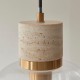 - Travi - Natural Travertine Stone Pendant with Clear Glass Endon-120658 - Travi - Natural Travertine Stone Pendant with Clear Glass